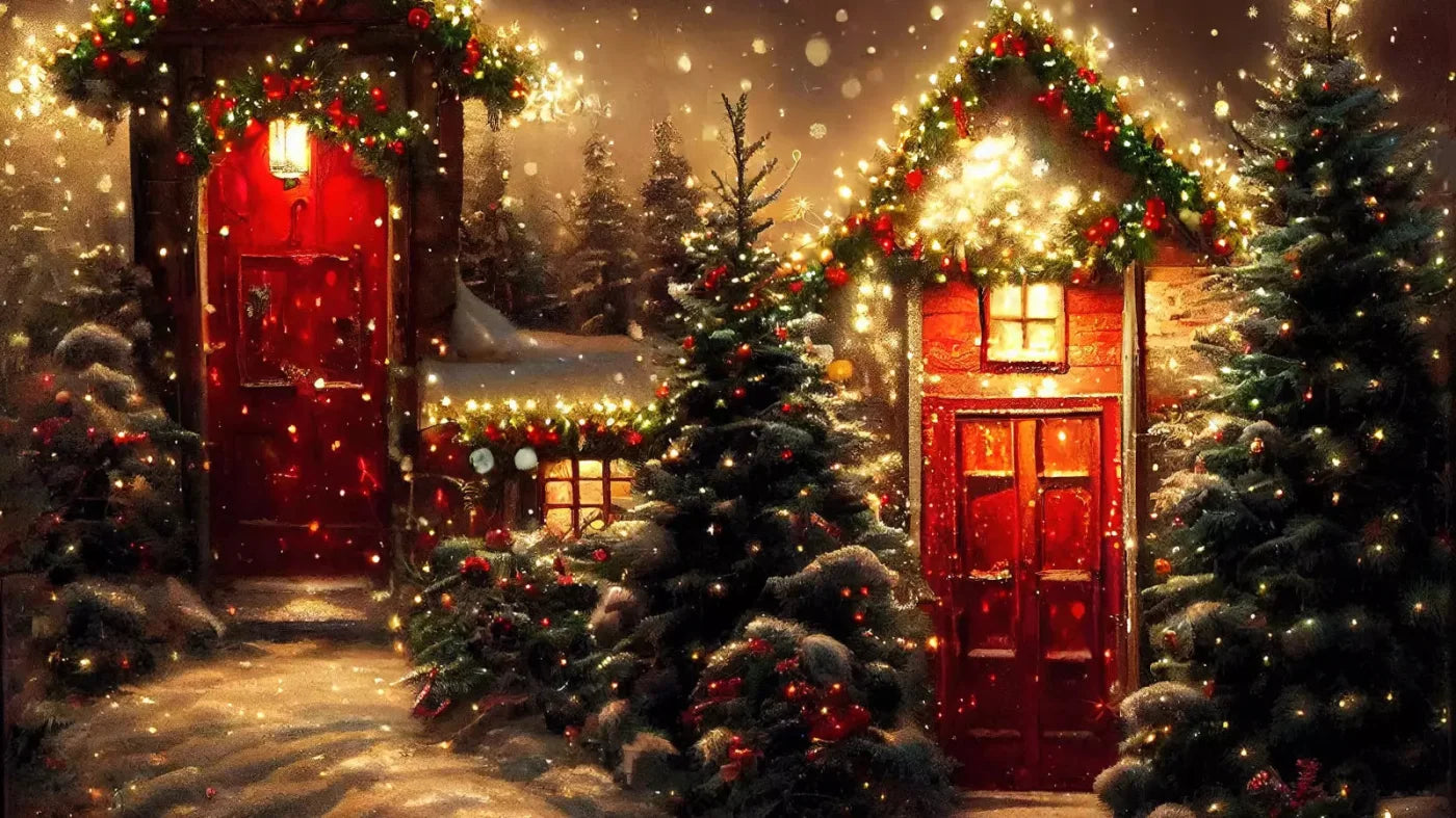 Christmas Night 2 14X8 Ultracloth ( 168 X 96 Inch ) Backdrop