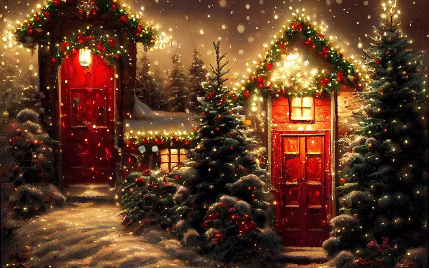 Christmas Night 2 14X9 Ultracloth ( 168 X 108 Inch ) Backdrop