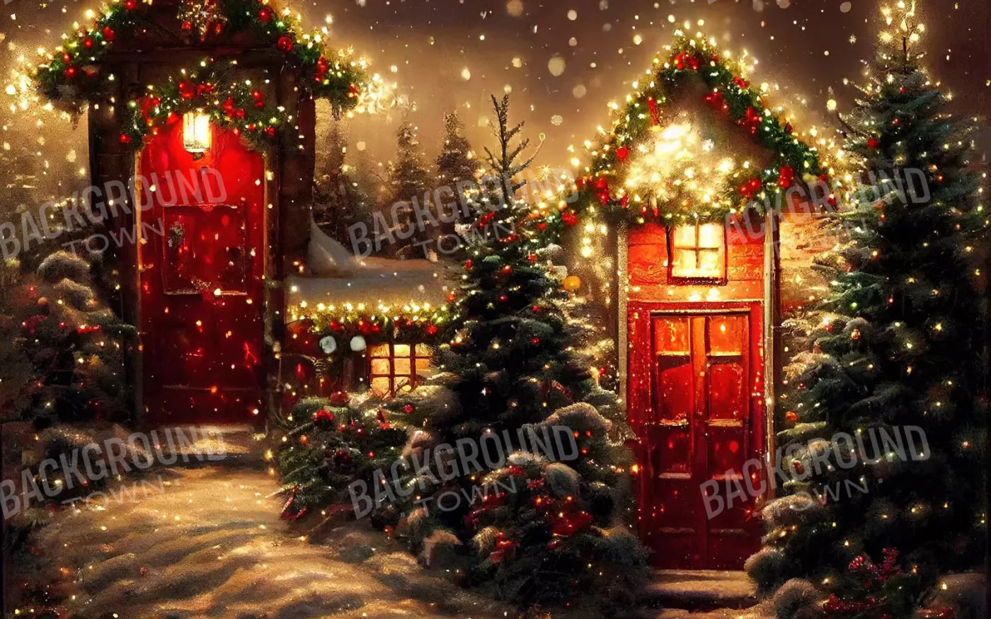 Christmas Night 2 14X9 Ultracloth ( 168 X 108 Inch ) Backdrop