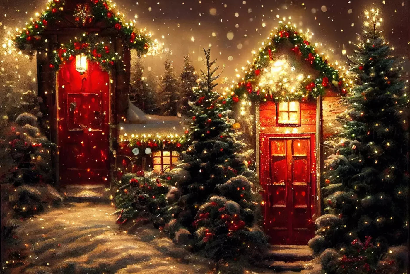 Christmas Night 2 8X5 Ultracloth ( 96 X 60 Inch ) Backdrop