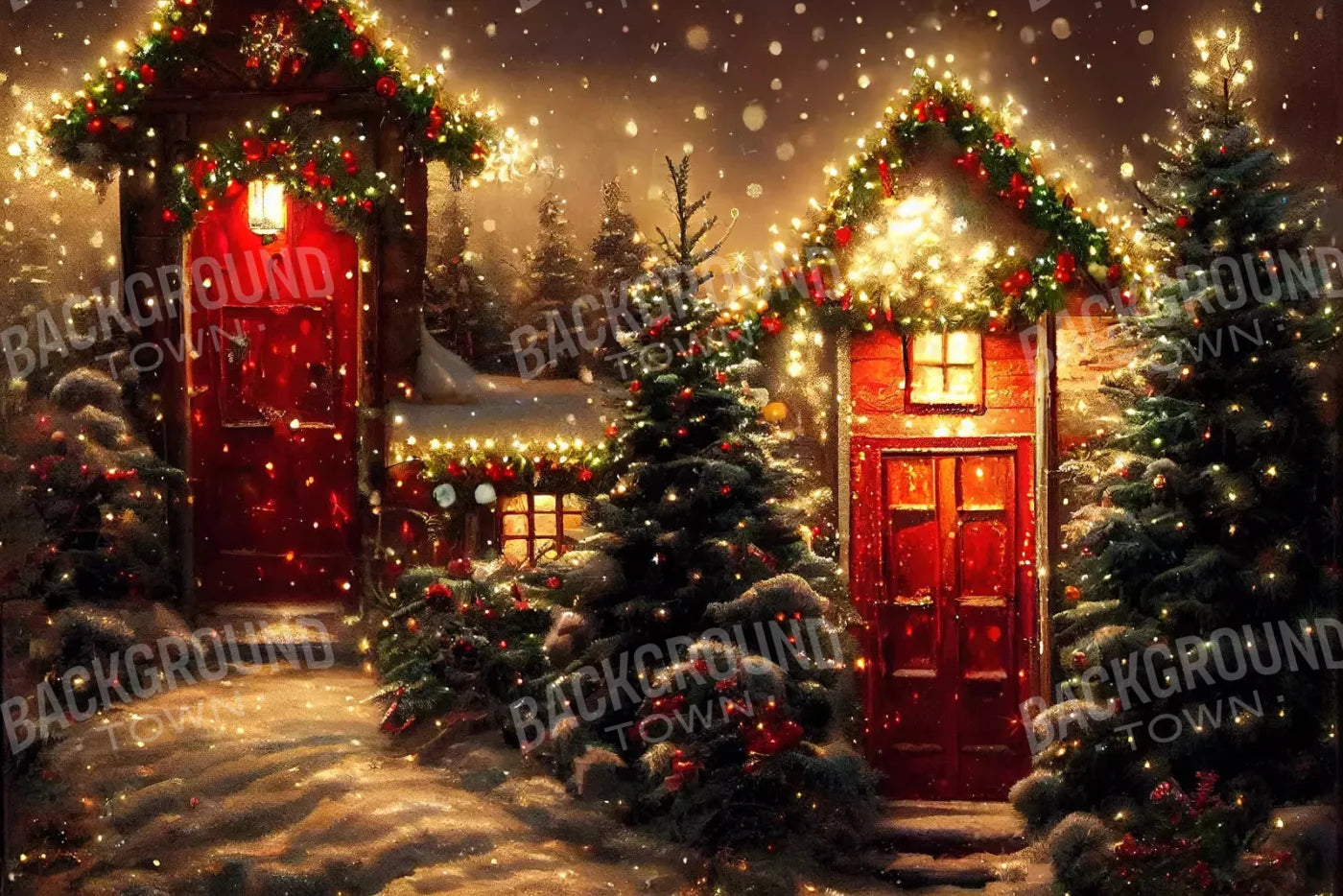 Christmas Night 2 8X5 Ultracloth ( 96 X 60 Inch ) Backdrop