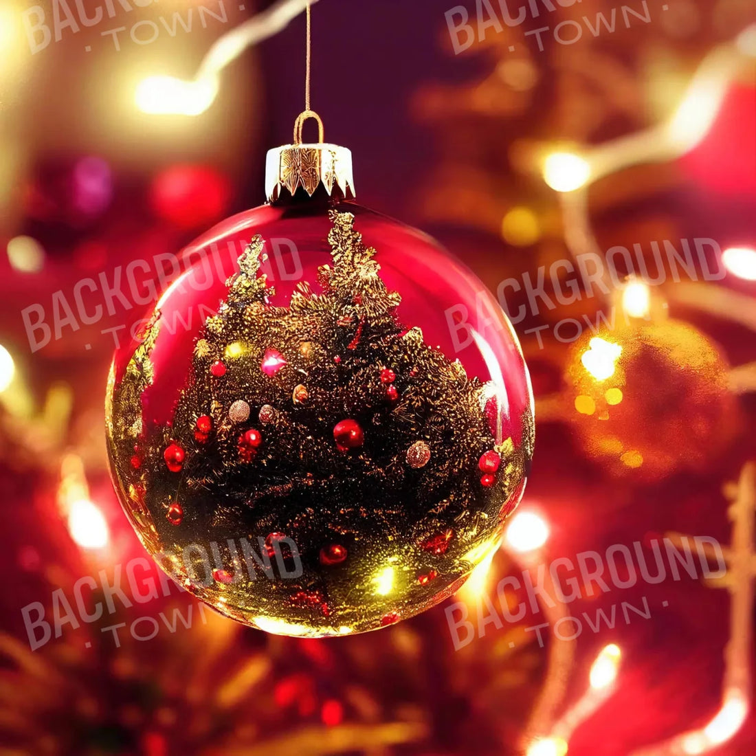 Christmas Ornament 10X10 Ultracloth ( 120 X Inch ) Backdrop