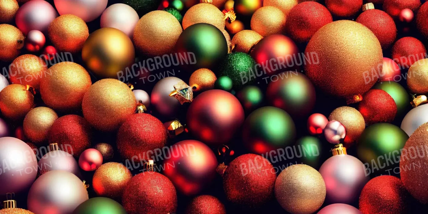 Christmas Ornaments I 16’X8’ Ultracloth (192 X 96 Inch) Backdrop