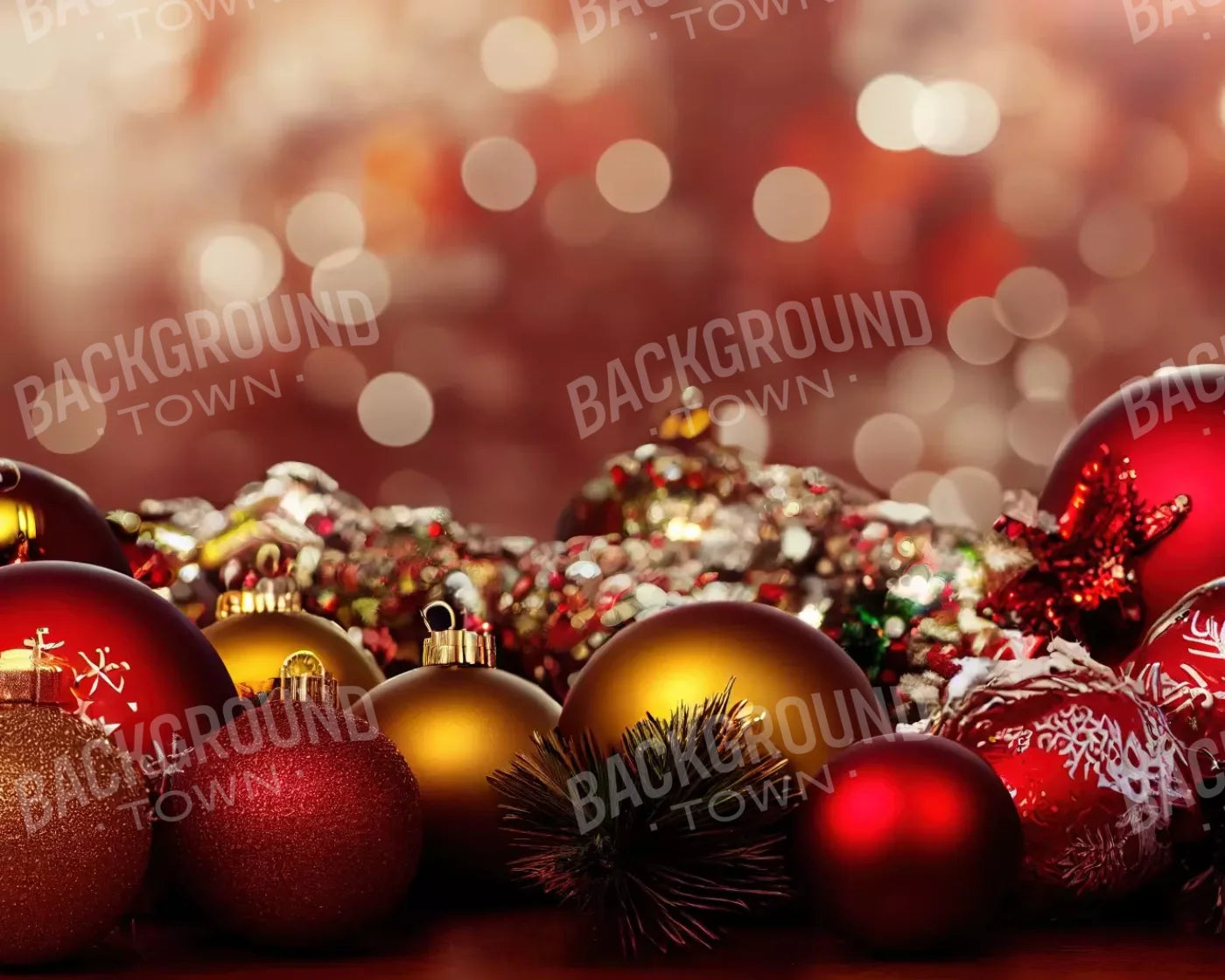 Christmas Ornaments Ii 10’X8’ Fleece (120 X 96 Inch) Backdrop