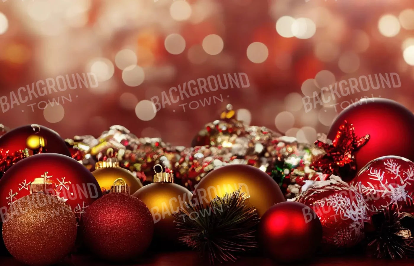 Christmas Ornaments Ii 14’X9’ Ultracloth (168 X 108 Inch) Backdrop