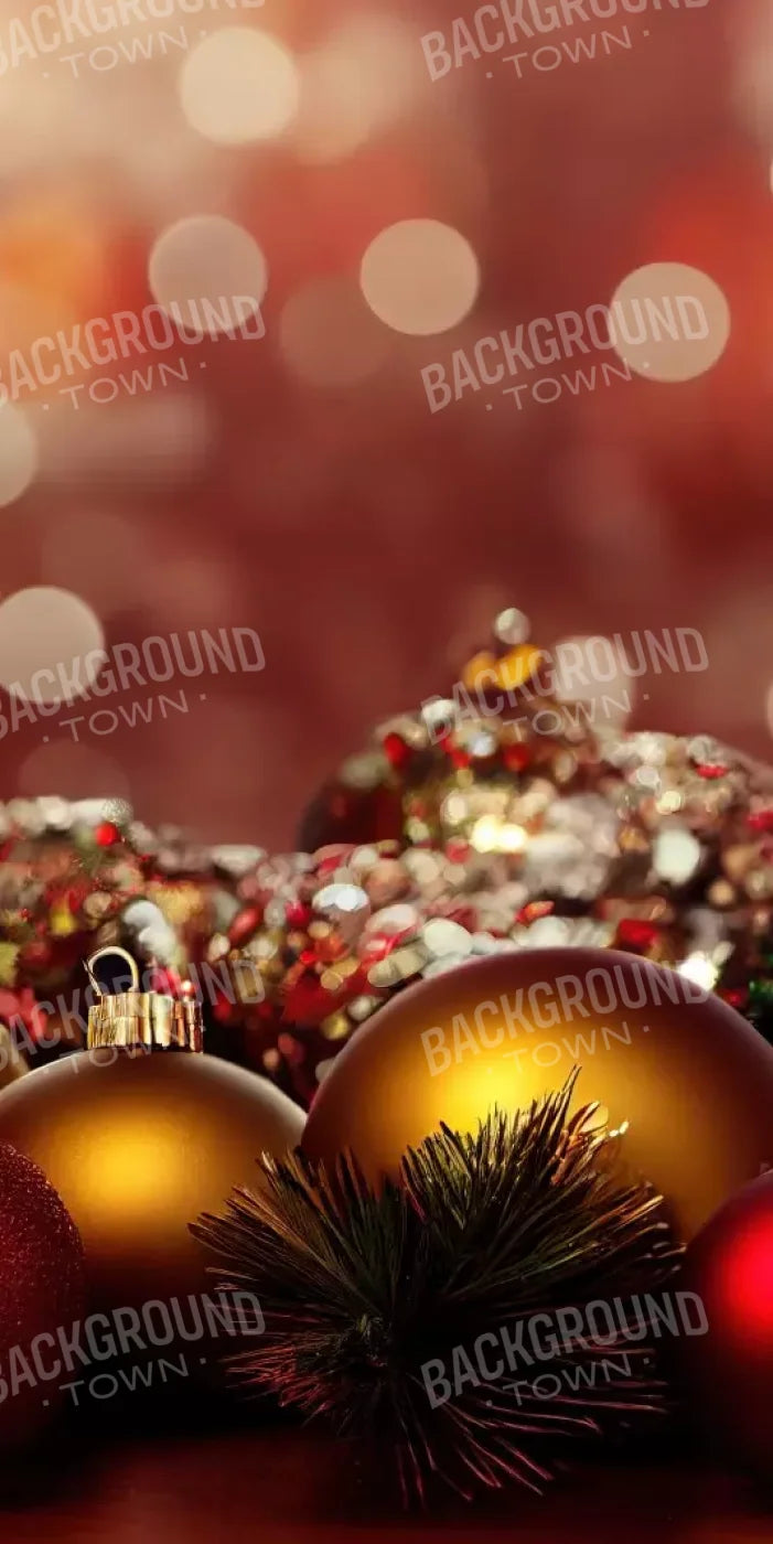 Christmas Ornaments Ii 8’X16’ Ultracloth (96 X 192 Inch) Backdrop