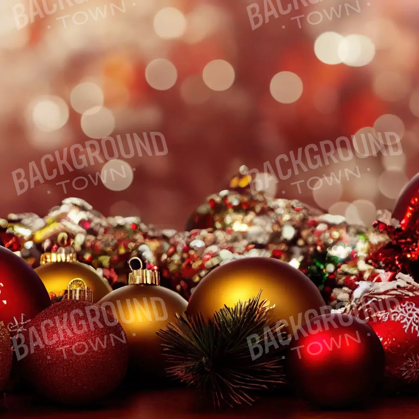 Christmas Ornaments Ii 8’X8’ Fleece (96 X Inch) Backdrop