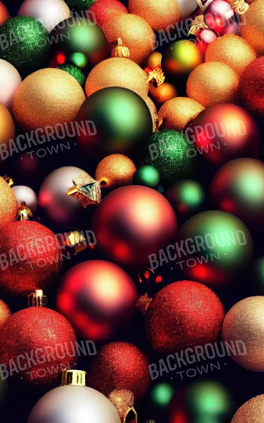Christmas Ornaments I 5’X8’ Ultracloth (60 X 96 Inch) Backdrop