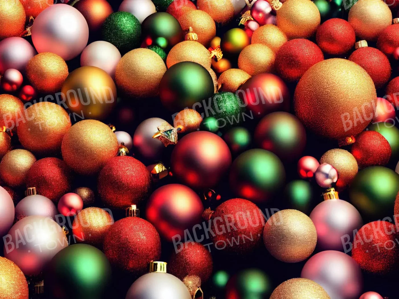 Christmas Ornaments I 6’8X5’ Fleece (80 X 60 Inch) Backdrop