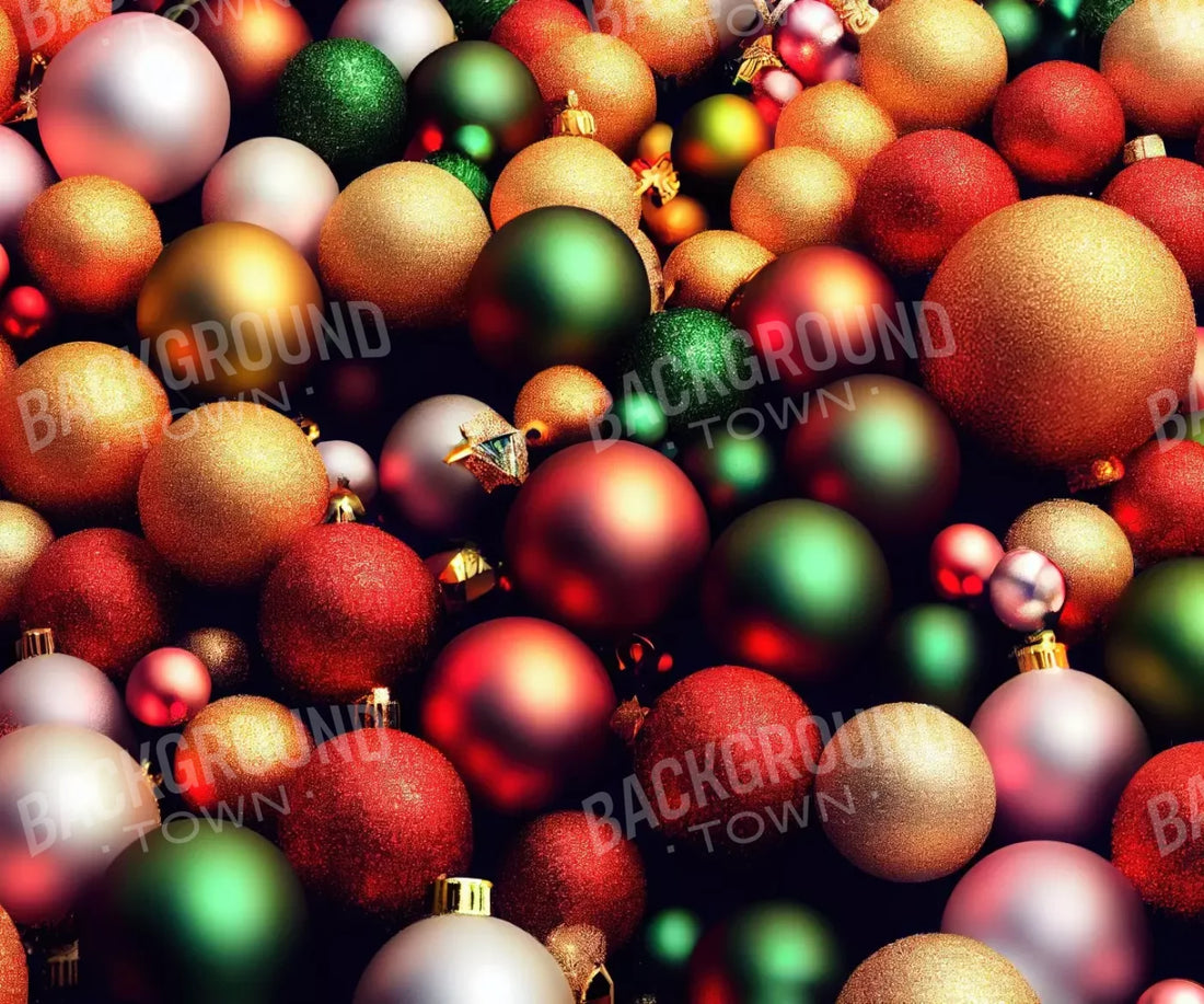 Christmas Ornaments I 5’X4’2 Fleece (60 X 50 Inch) Backdrop