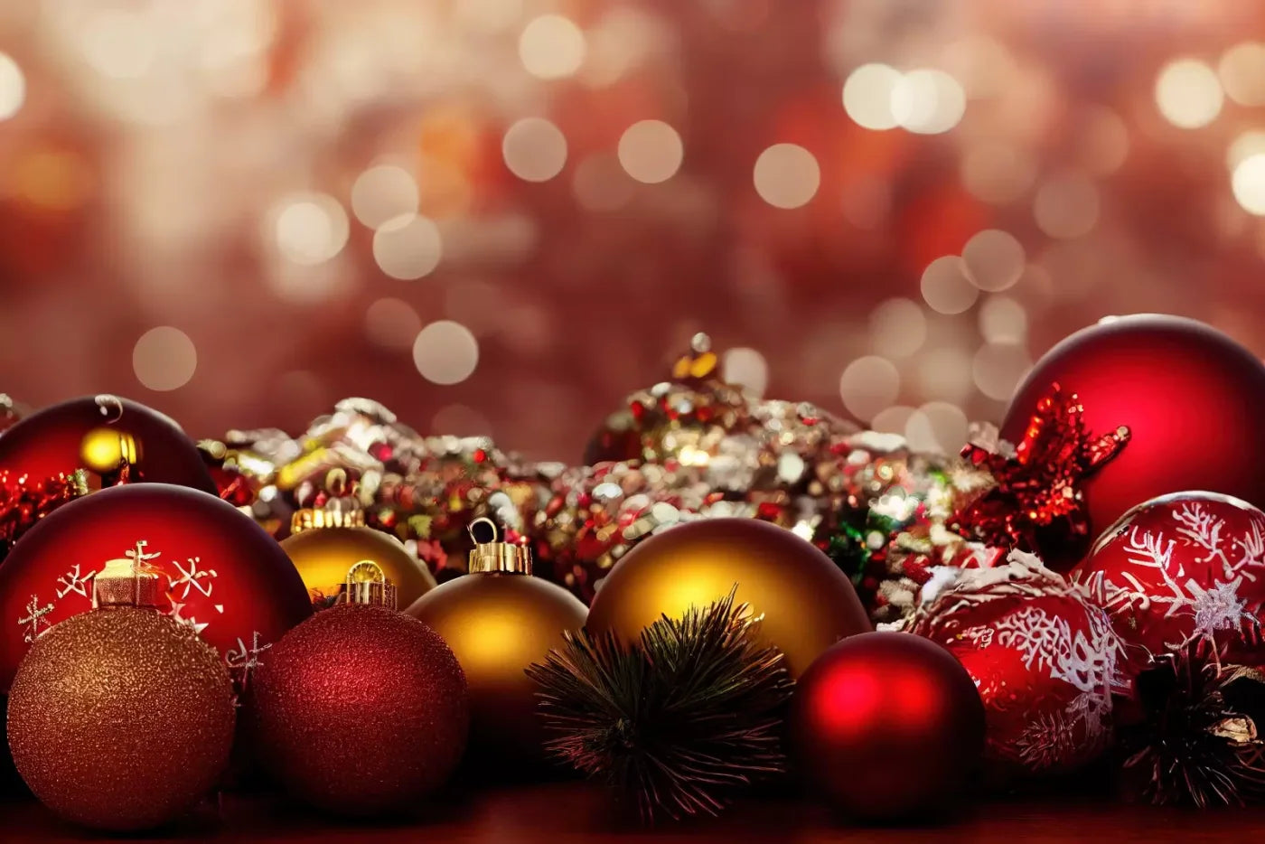 Christmas Ornaments Ii 12’X8’ Ultracloth (144 X 96 Inch) Backdrop