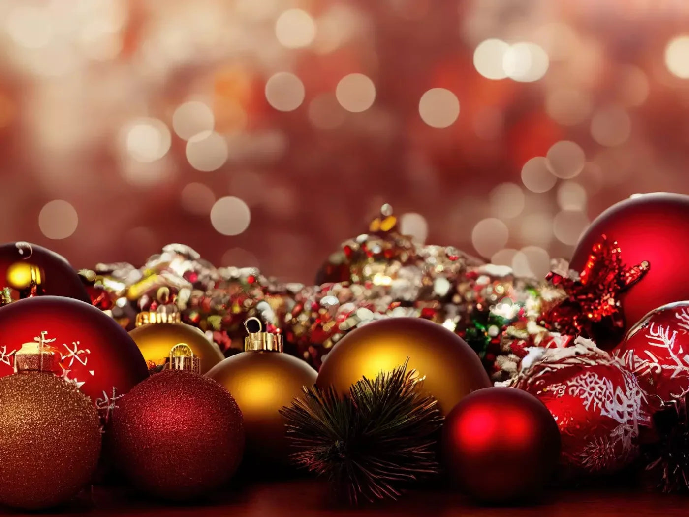Christmas Ornaments Ii 6’8X5’ Fleece (80 X 60 Inch) Backdrop