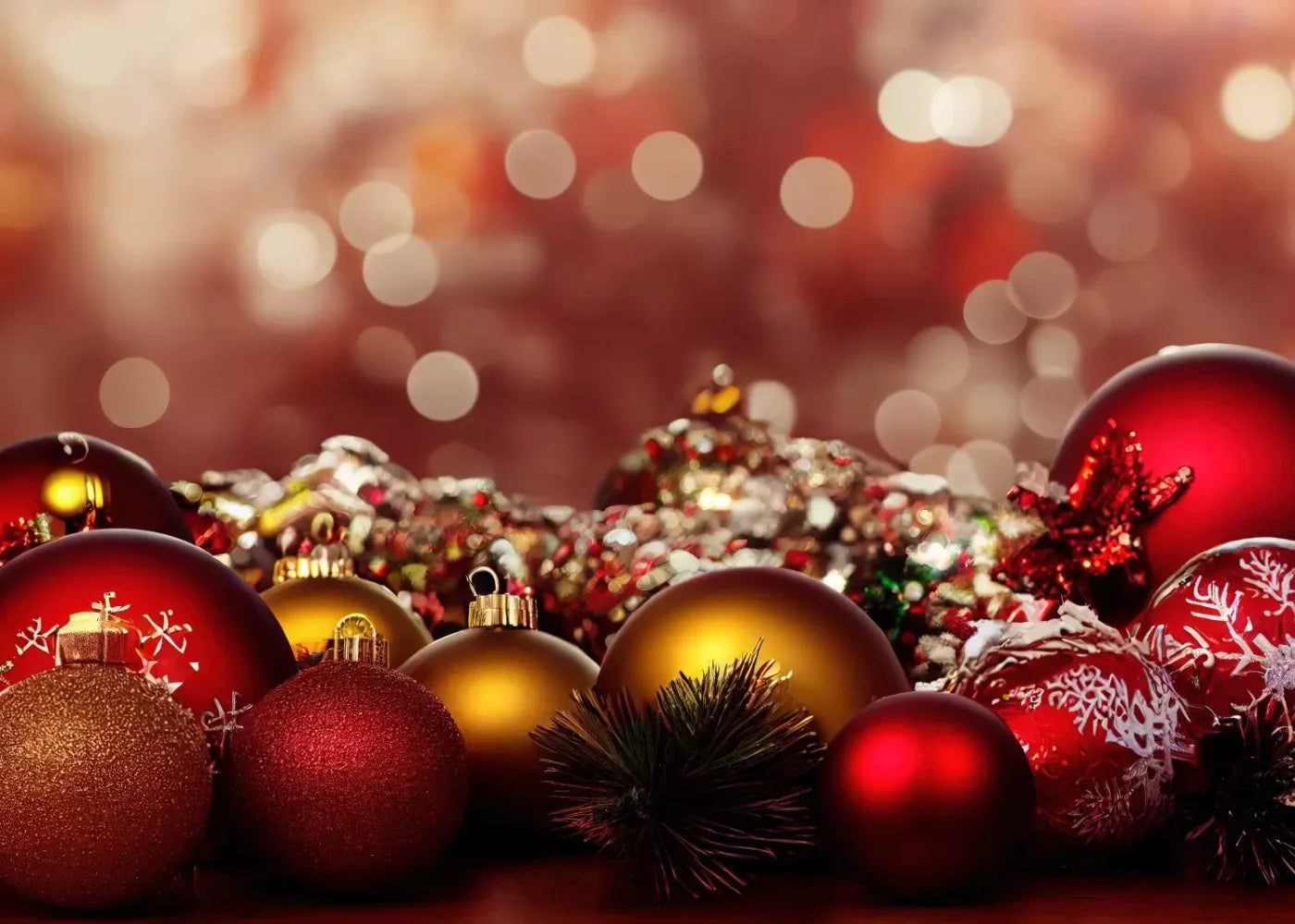 Christmas Ornaments Ii 7’X5’ Ultracloth (84 X 60 Inch) Backdrop