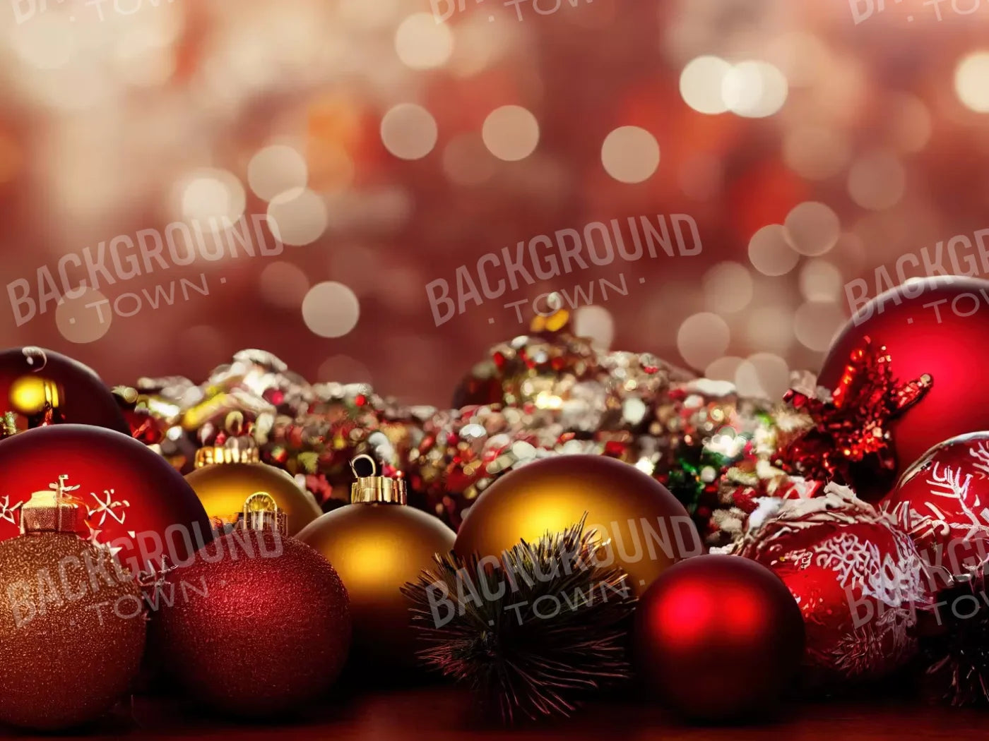 Christmas Ornaments Ii 8’X6’ Fleece (96 X 72 Inch) Backdrop