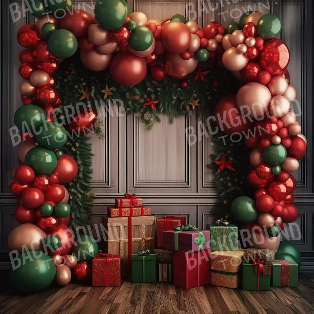 Christmas Party 10X10 Ultracloth ( 120 X Inch ) Backdrop