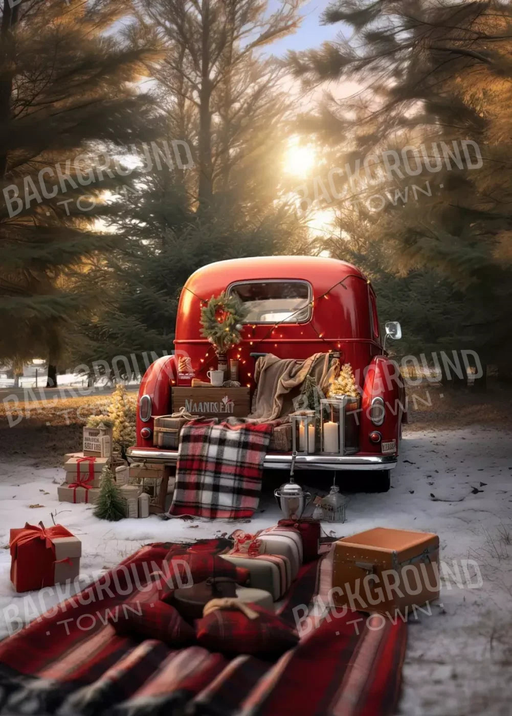 Christmas Picnic Iii 5’X7’ Ultracloth (60 X 84 Inch) Backdrop