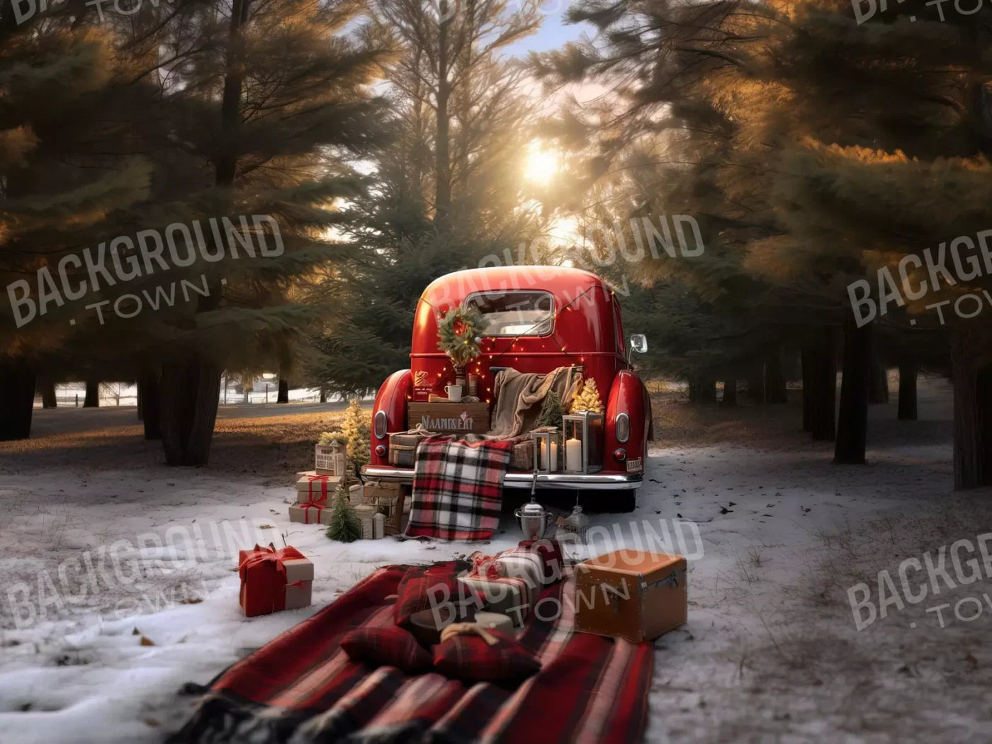 Christmas Picnic Iii 6’8X5’ Fleece (80 X 60 Inch) Backdrop