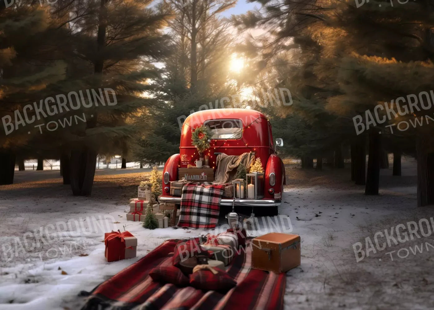 Christmas Picnic Iii 7’X5’ Ultracloth (84 X 60 Inch) Backdrop