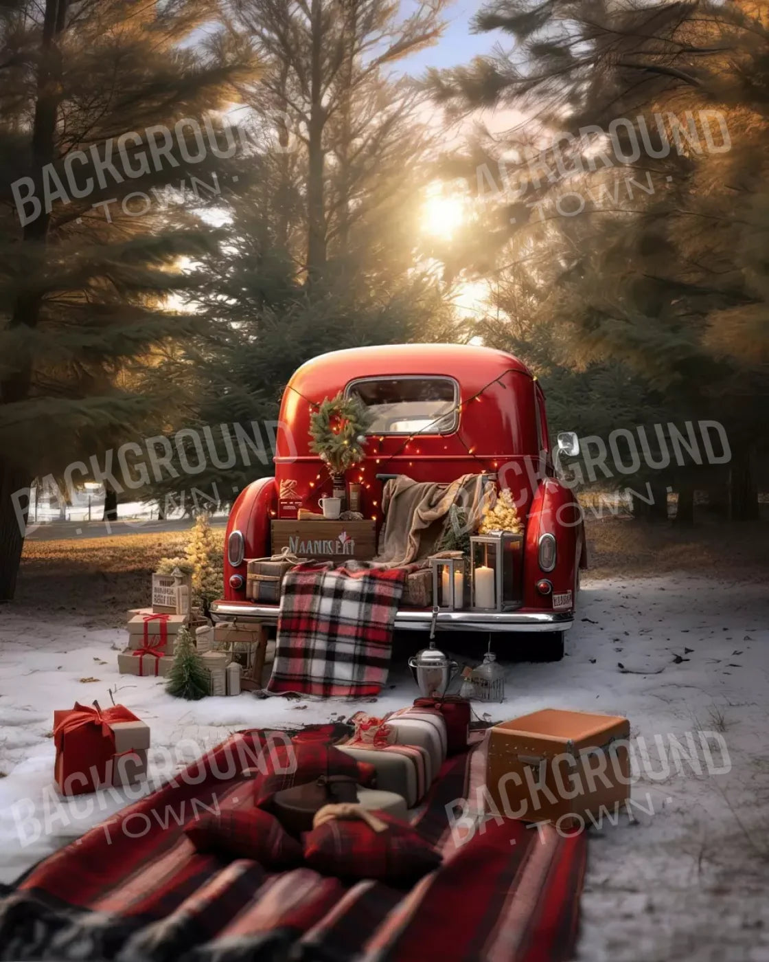Christmas Picnic Iii 8’X10’ Fleece (96 X 120 Inch) Backdrop