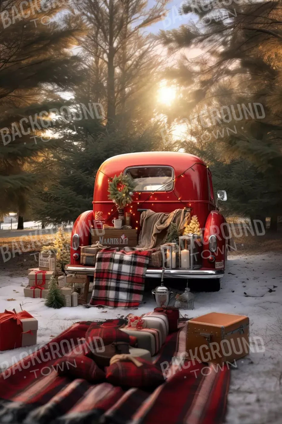 Christmas Picnic Iii 8’X12’ Ultracloth (96 X 144 Inch) Backdrop