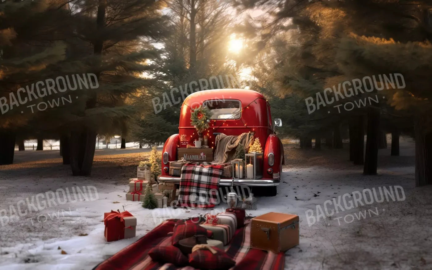 Christmas Picnic Iii 8’X5’ Ultracloth (96 X 60 Inch) Backdrop
