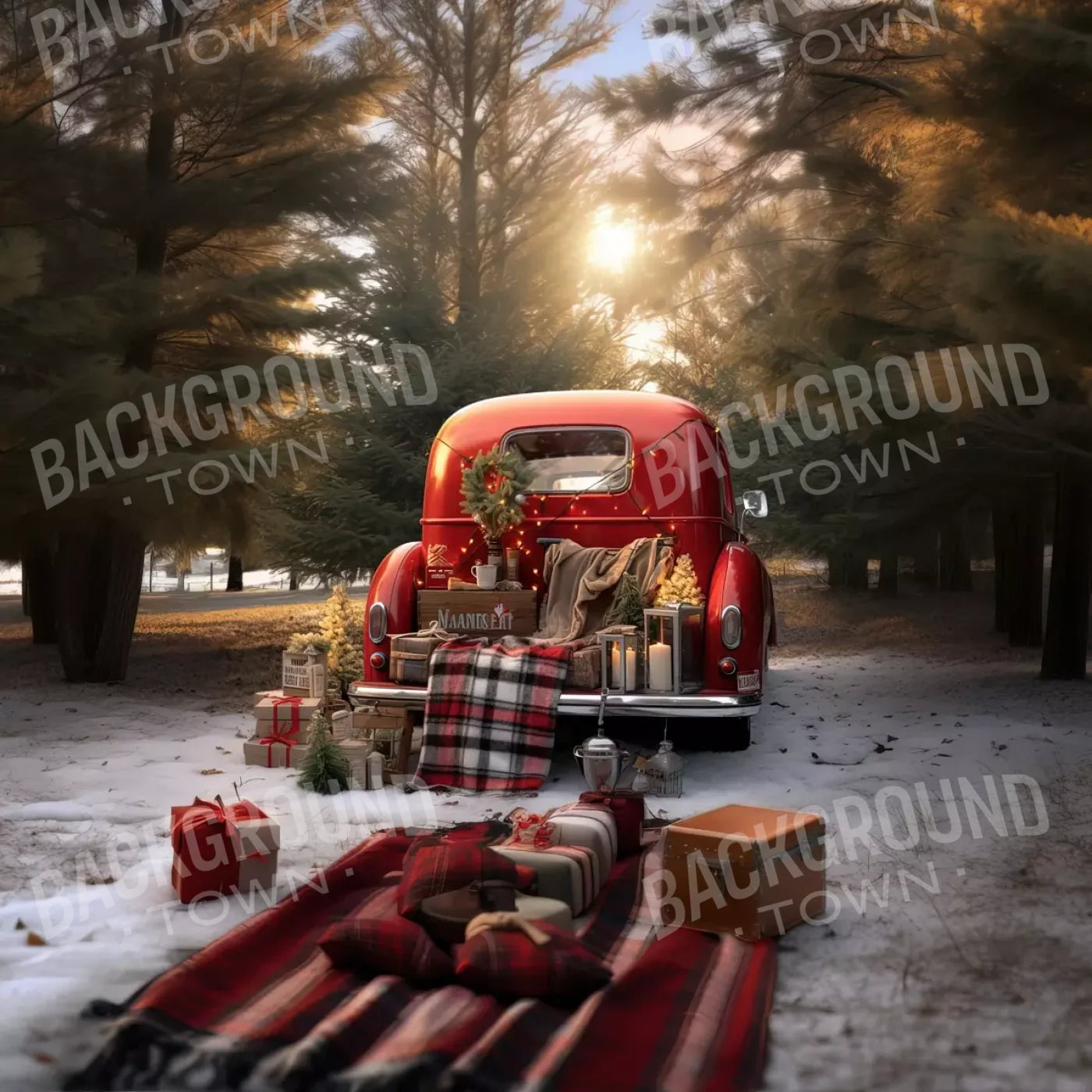 Christmas Picnic Iii 8’X8’ Fleece (96 X Inch) Backdrop