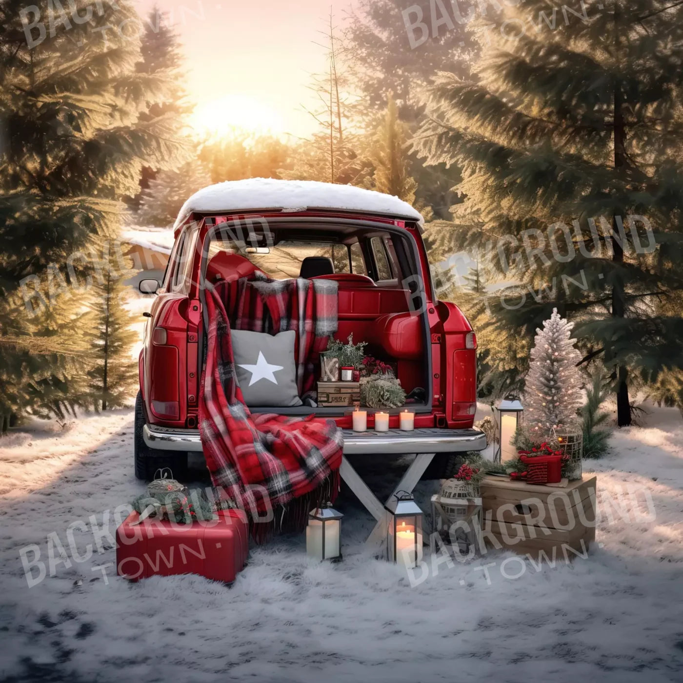 Christmas Picnic Ii 10’X10’ Ultracloth (120 X Inch) Backdrop