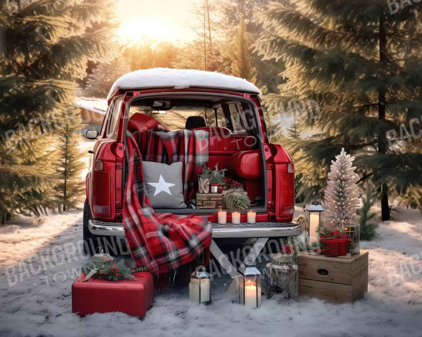 Christmas Picnic Ii 10’X8’ Fleece (120 X 96 Inch) Backdrop