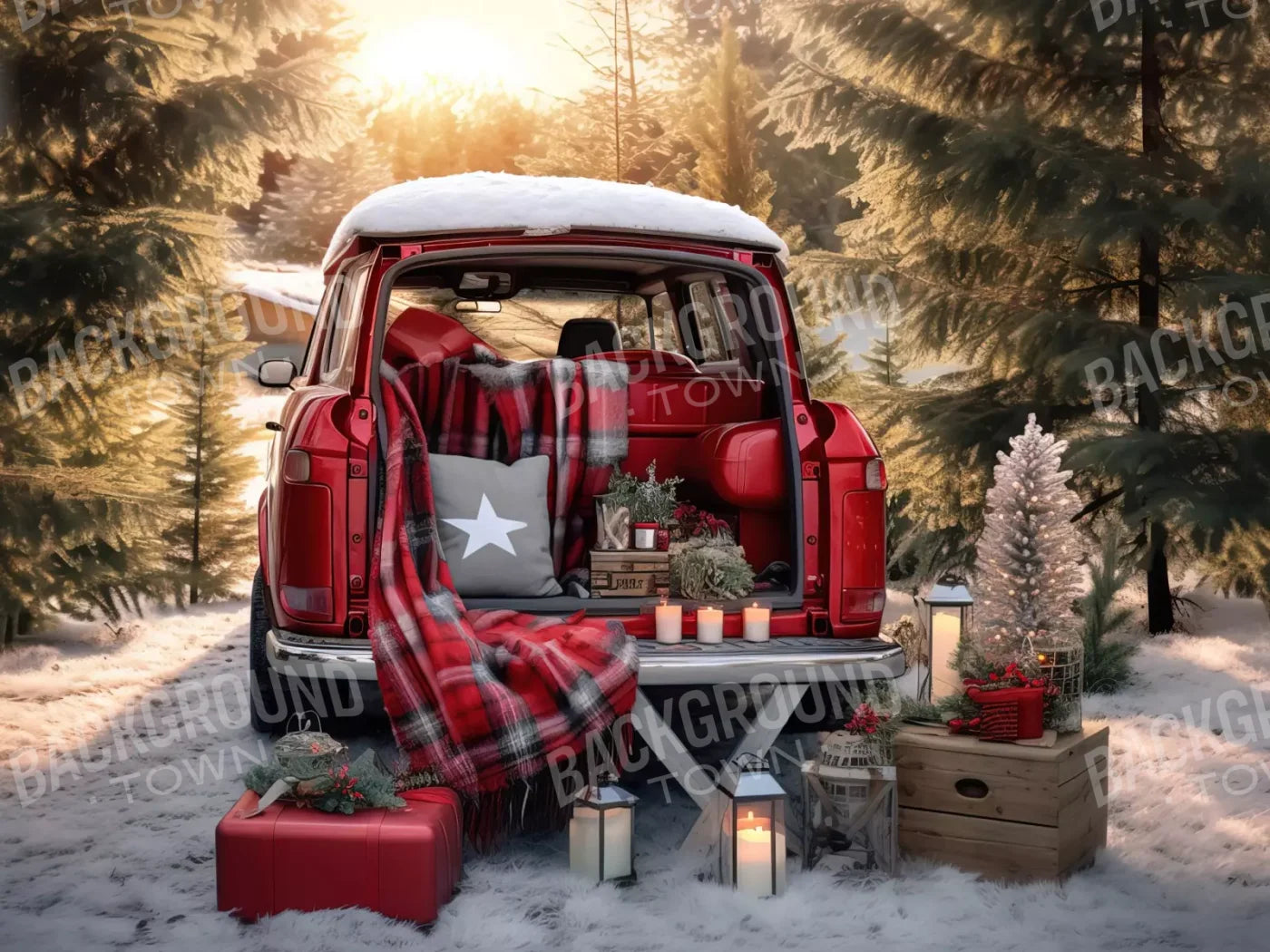 Christmas Picnic Ii 6’8X5’ Fleece (80 X 60 Inch) Backdrop