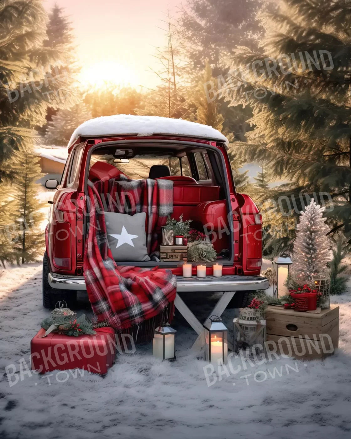 Christmas Picnic Ii 8’X10’ Fleece (96 X 120 Inch) Backdrop