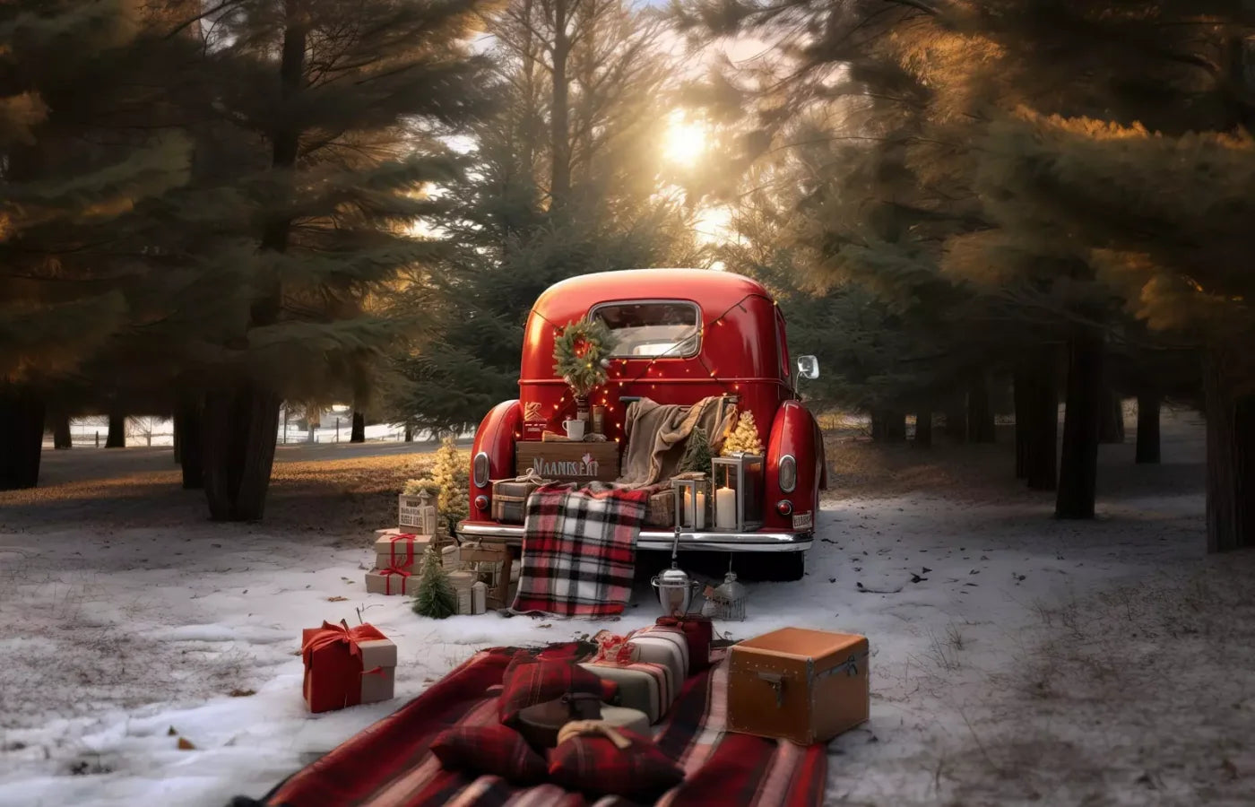 Christmas Picnic Iii 14’X9’ Ultracloth (168 X 108 Inch) Backdrop