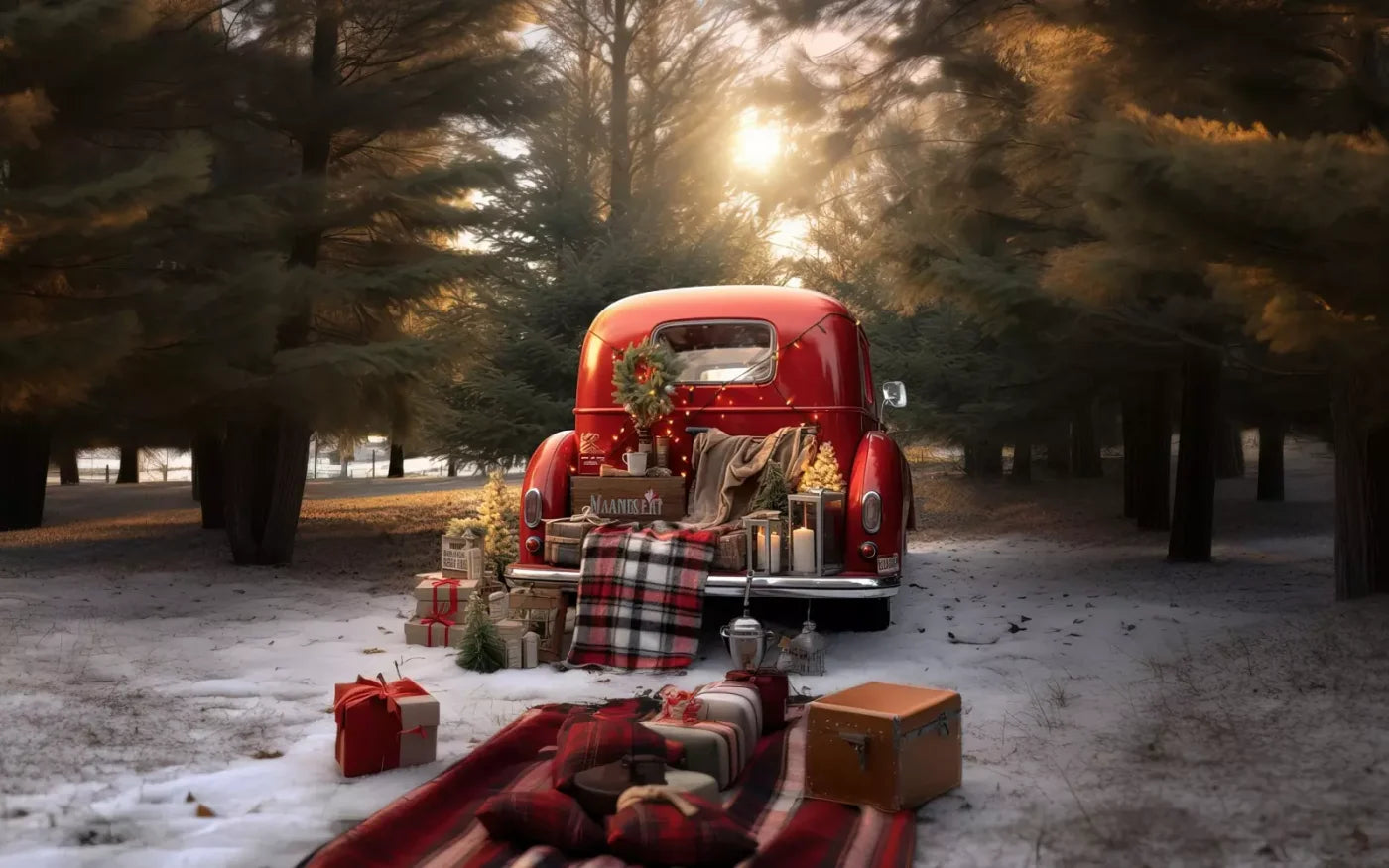 Christmas Picnic Iii 16’X10’ Ultracloth (192 X 120 Inch) Backdrop