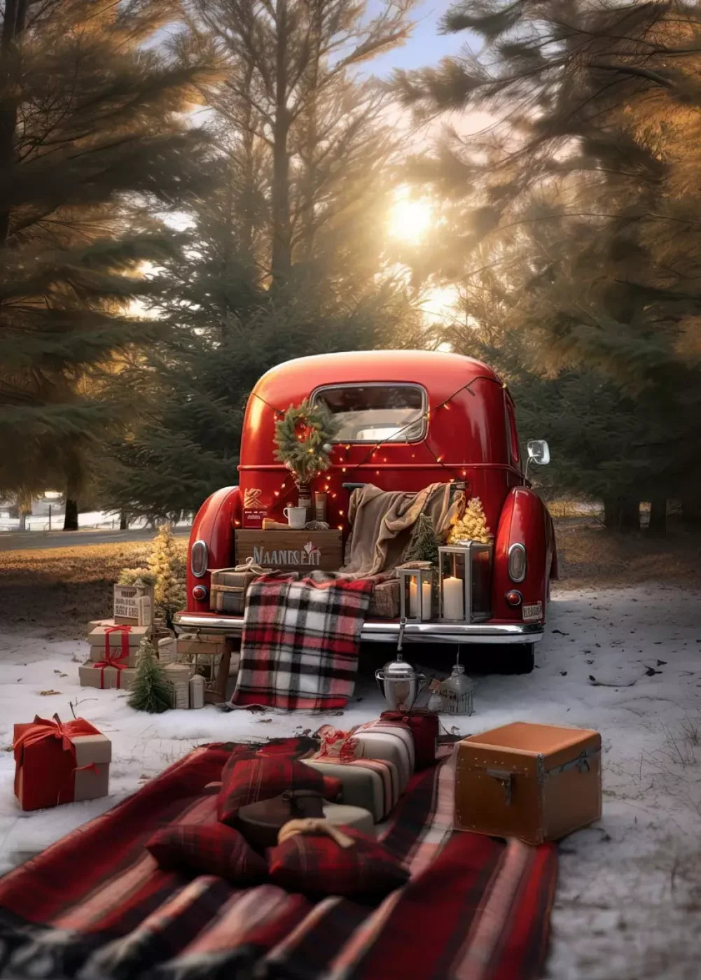 Christmas Picnic Iii 5’X7’ Ultracloth (60 X 84 Inch) Backdrop