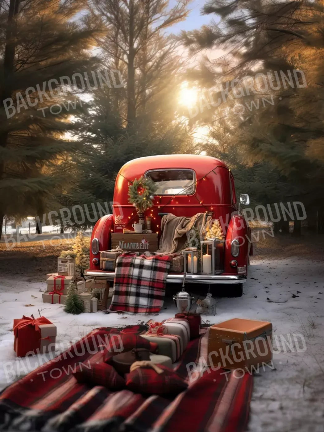 Christmas Picnic Iii 6’X8’ Fleece (72 X 96 Inch) Backdrop