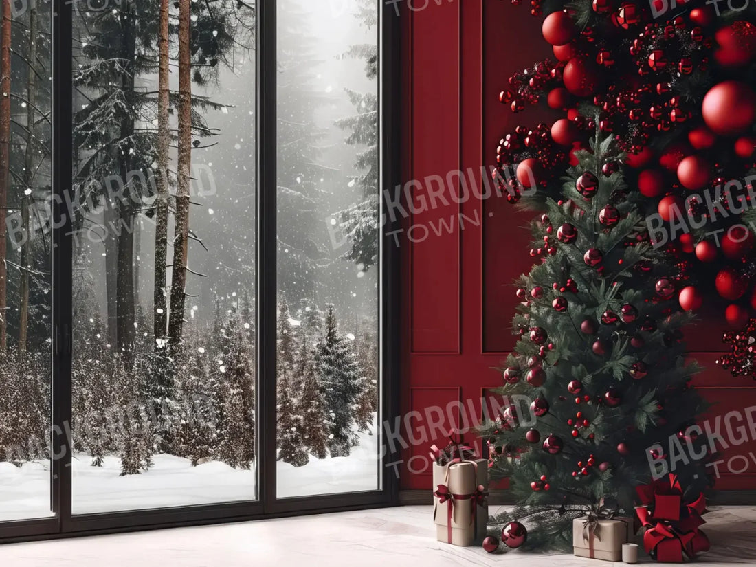 Christmas Room 6’8x5’ Fleece (80 x 60 inch) Backdrop