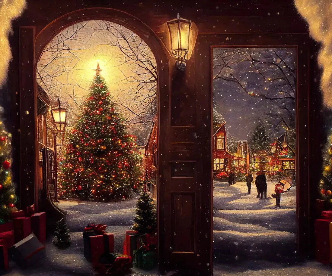 Beige Christmas Backdrop for Photography