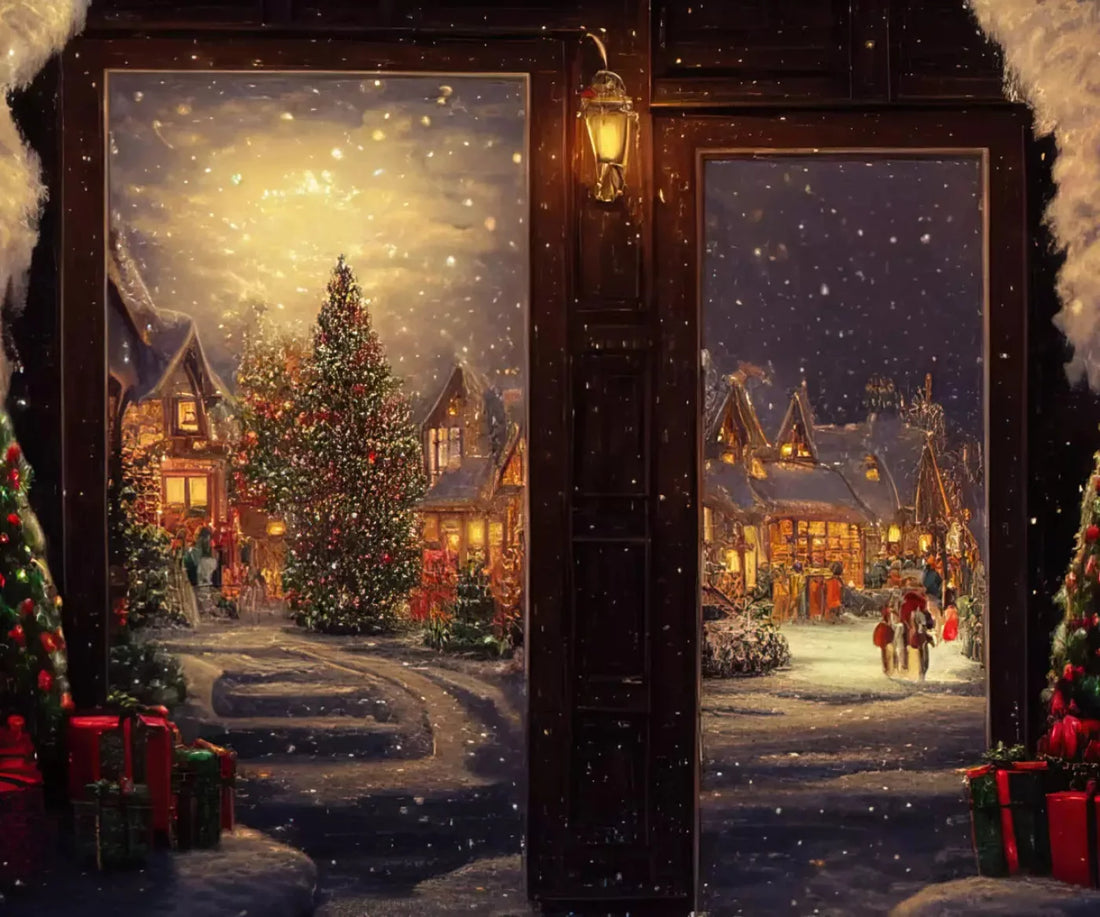 Beige Christmas Backdrop for Photography