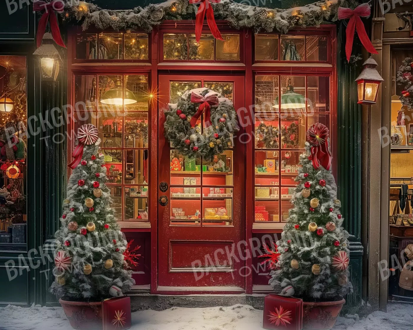 Christmas Shop Ii 10’X8’ Fleece (120 X 96 Inch) Backdrop