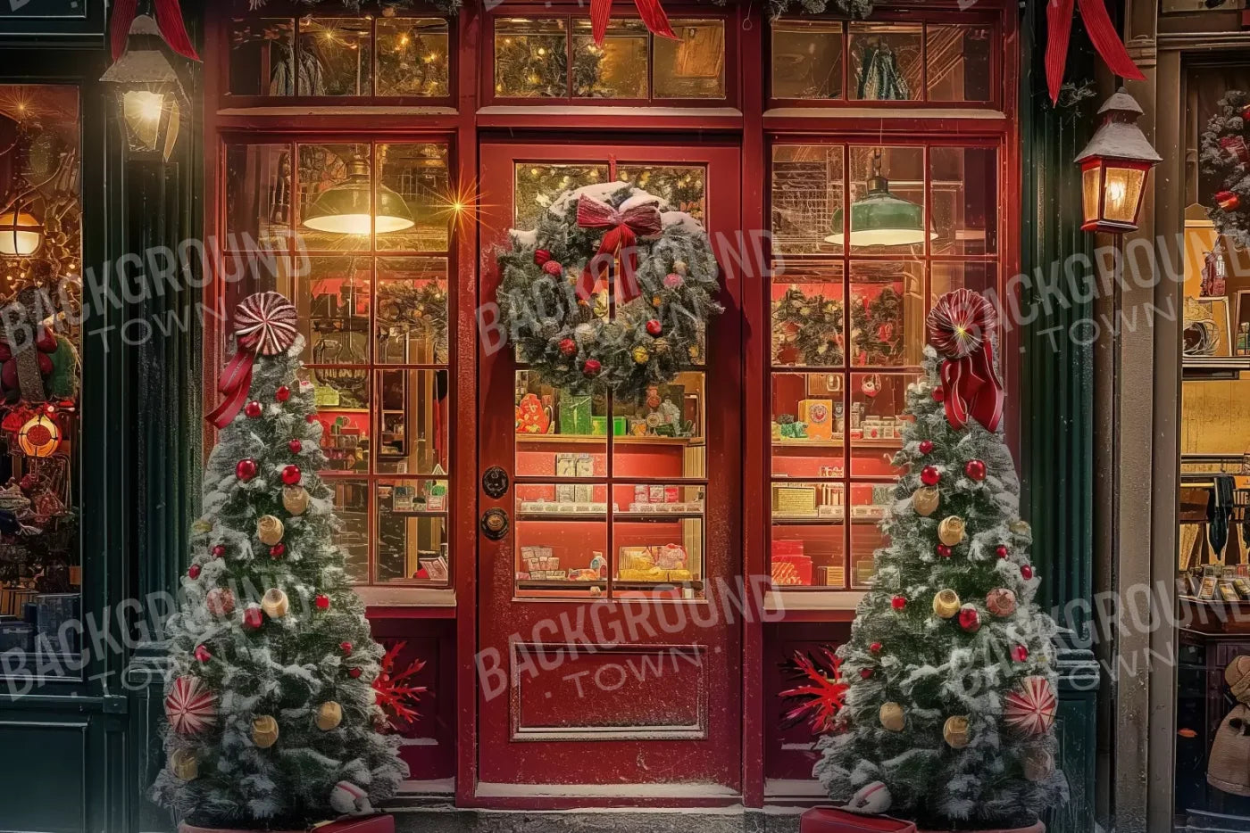 Christmas Shop Ii 12’X8’ Ultracloth (144 X 96 Inch) Backdrop