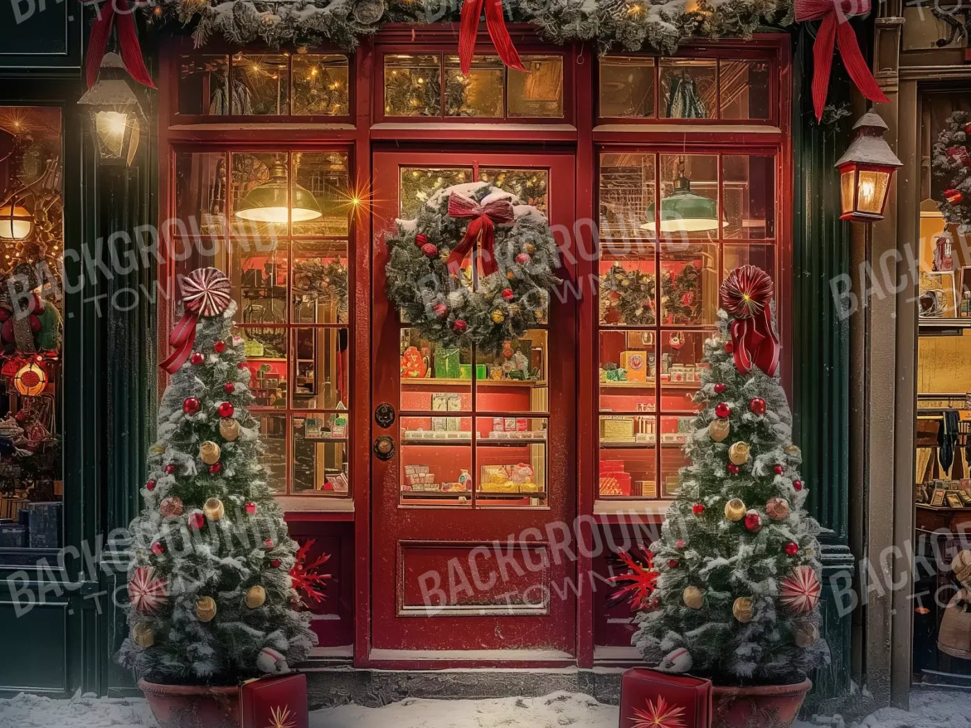 Christmas Shop Ii 6’8X5’ Fleece (80 X 60 Inch) Backdrop