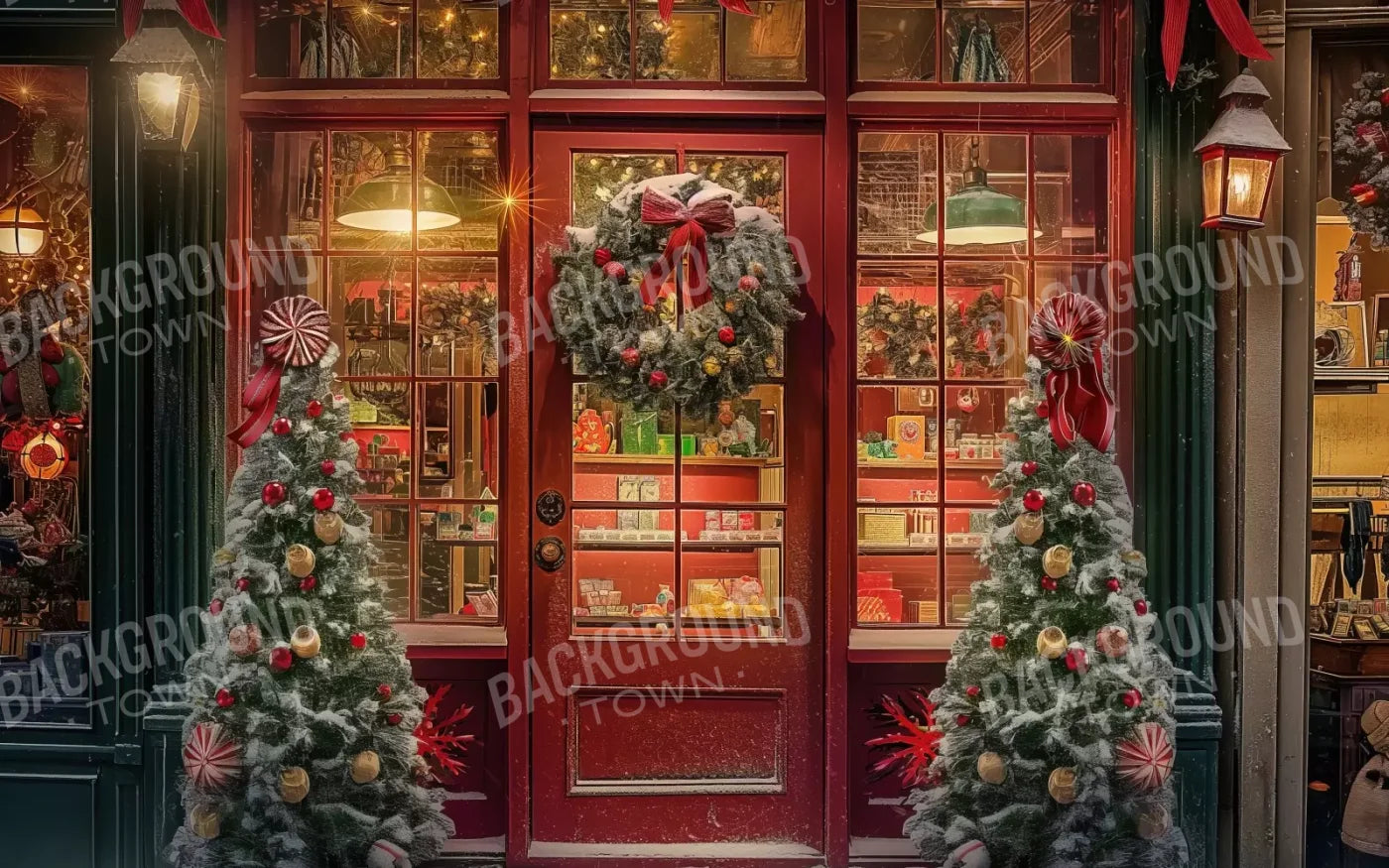 Christmas Shop Ii 8’X5’ Ultracloth (96 X 60 Inch) Backdrop