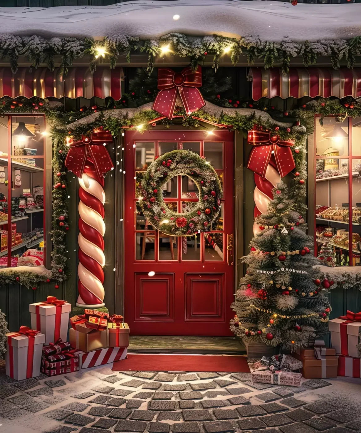 Christmas Shop I 10’X12’ Ultracloth (120 X 144 Inch) Backdrop