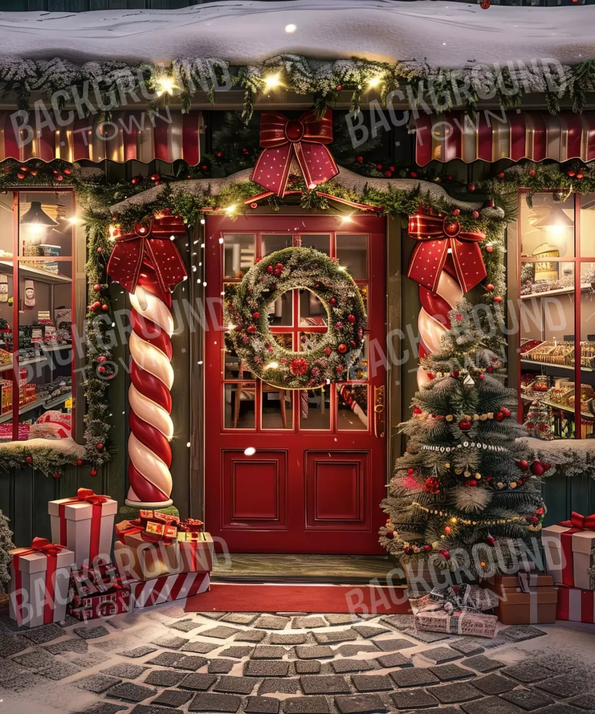 Christmas Shop I 10’X12’ Ultracloth (120 X 144 Inch) Backdrop