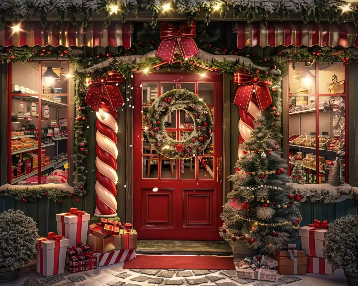 Christmas Shop I 10’X8’ Fleece (120 X 96 Inch) Backdrop