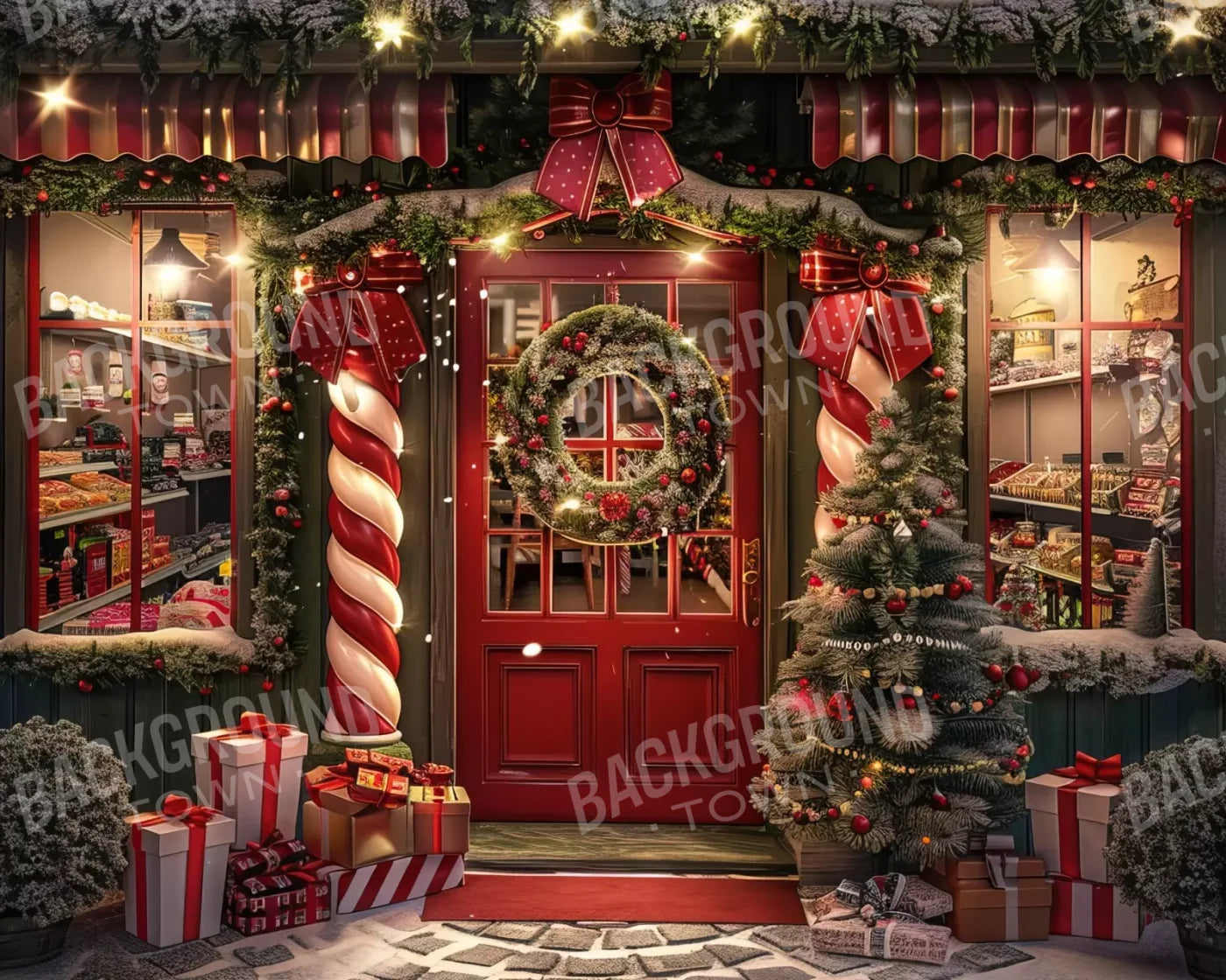 Christmas Shop I 10’X8’ Fleece (120 X 96 Inch) Backdrop