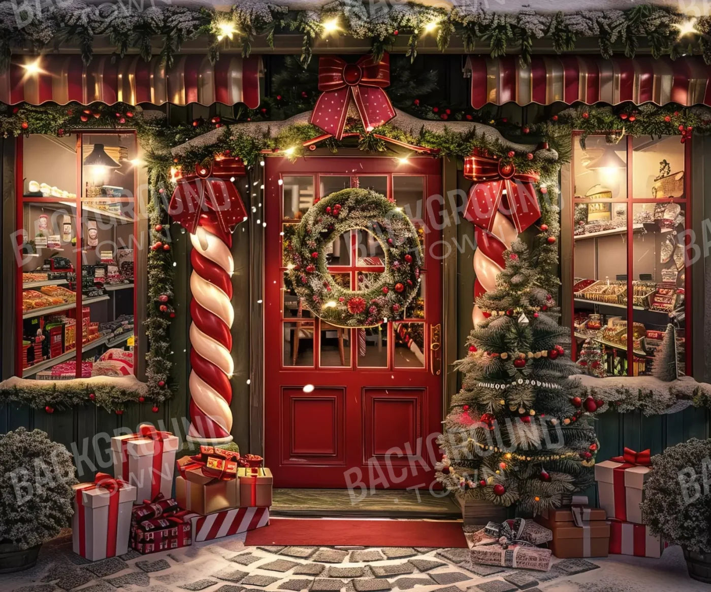 Christmas Shop I 12’X10’ Ultracloth (144 X 120 Inch) Backdrop