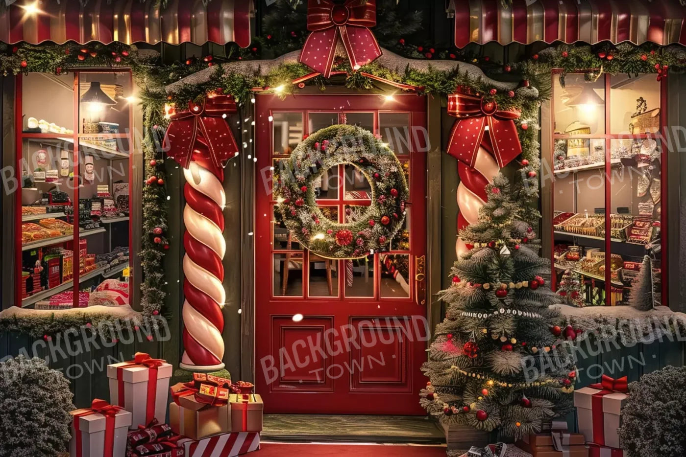 Christmas Shop I 12’X8’ Ultracloth (144 X 96 Inch) Backdrop