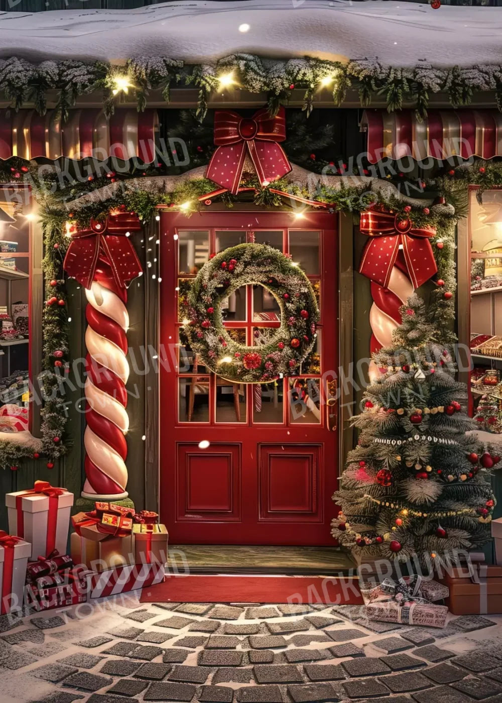 Christmas Shop I 5’X7’ Ultracloth (60 X 84 Inch) Backdrop