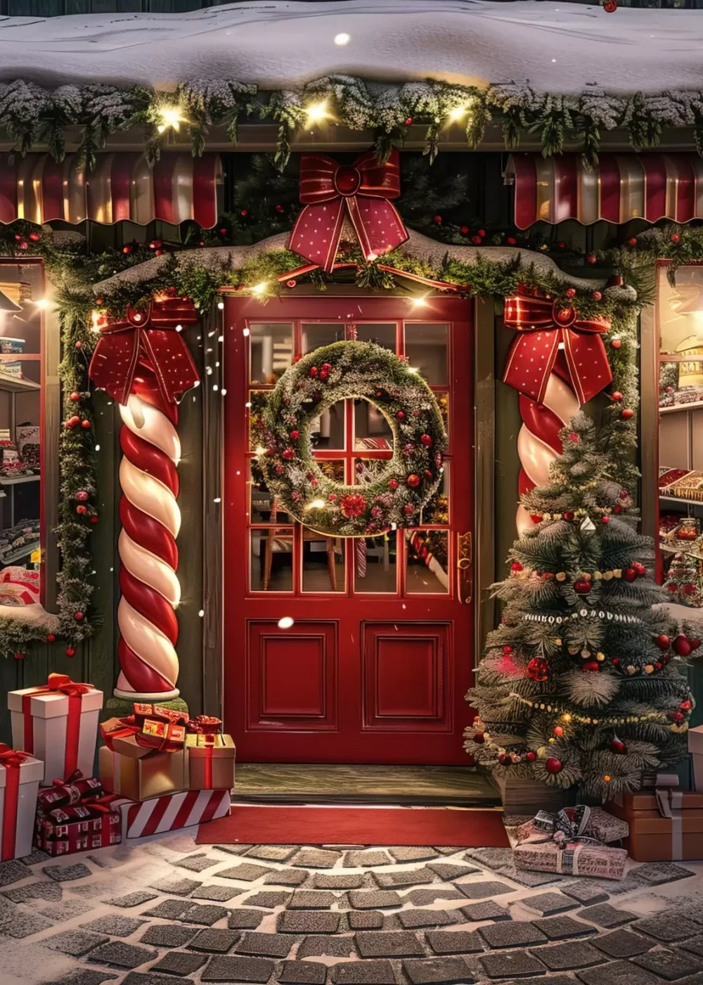 Christmas Shop I 5’X7’ Ultracloth (60 X 84 Inch) Backdrop