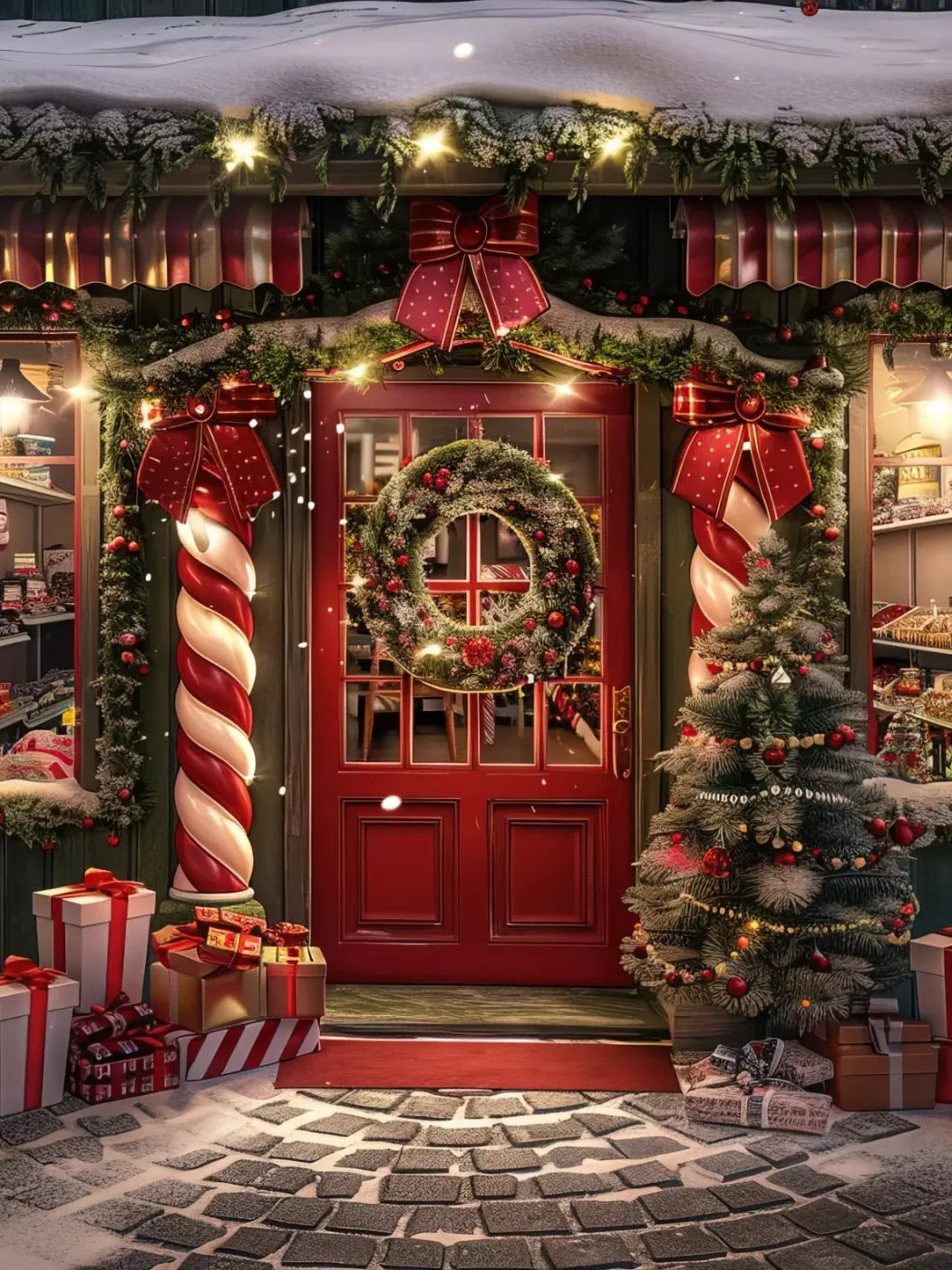 Christmas Shop I 6’X8’ Fleece (72 X 96 Inch) Backdrop
